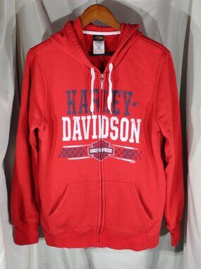 Harley-Davidson Red Full-Zip Hoodie "Las Vegas Nevada Harley Davidson" - Size M